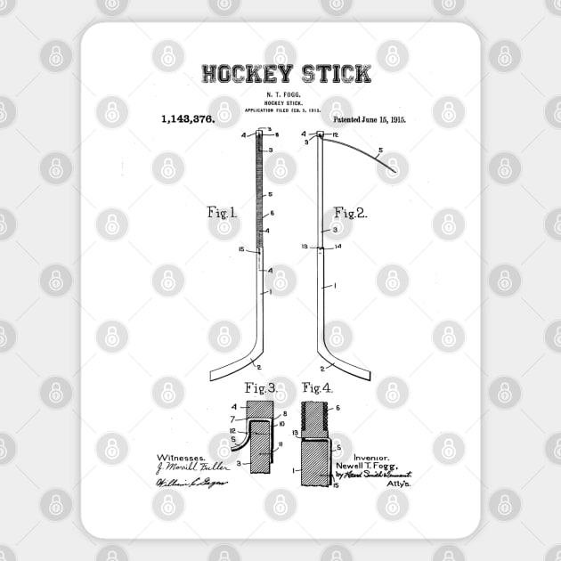 Hockey Stick Patent Black Sticker by Luve